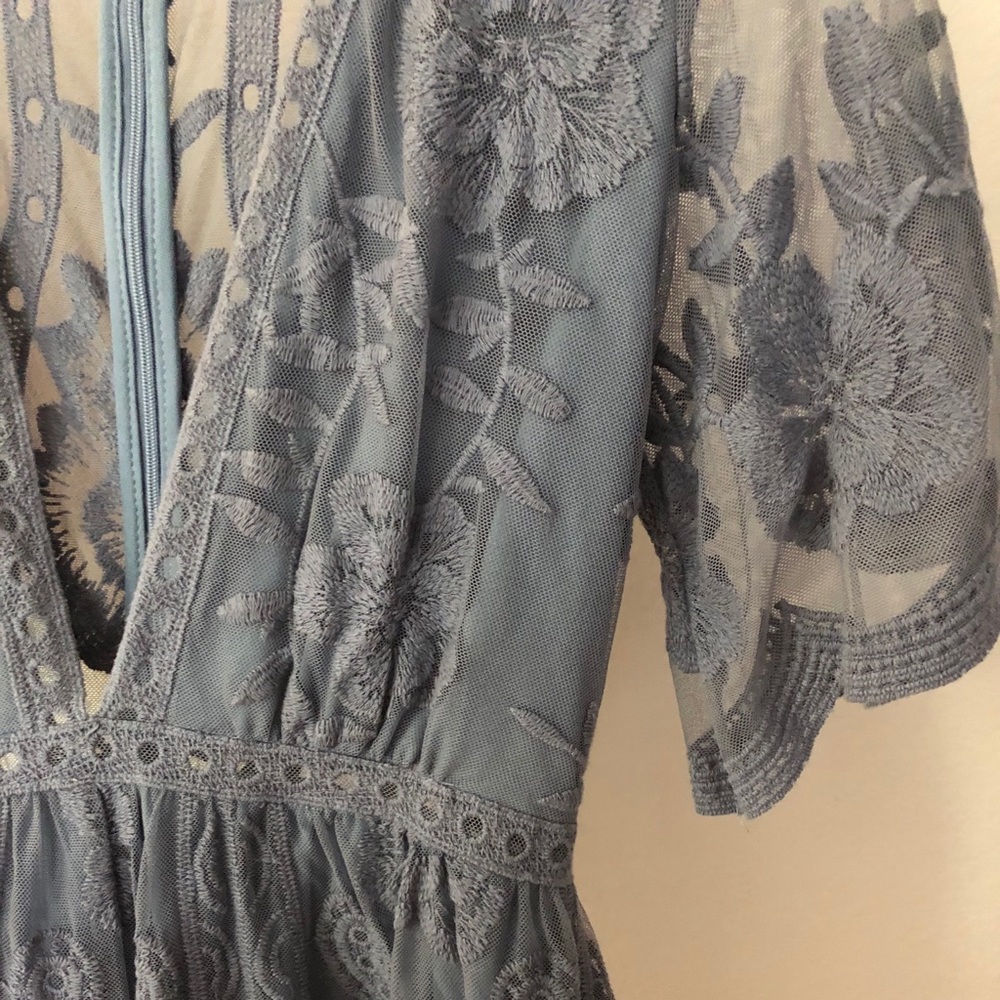 Honey Punch Blue Romper